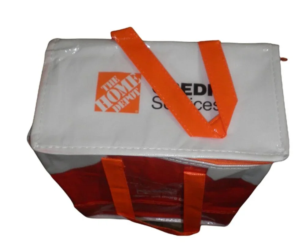 Insulated Lunch Bag, Zipper Closure, 12x10x6 inches, For 6-Pack, Lunches, Snacks